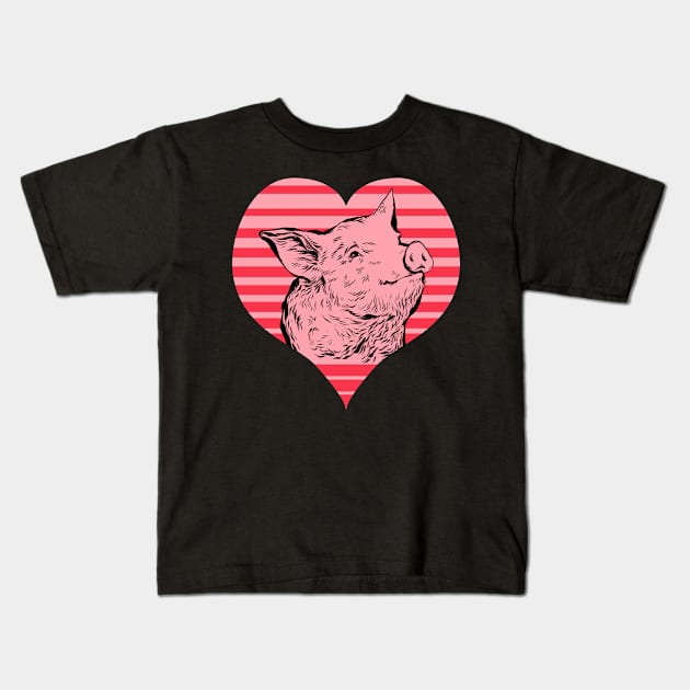 Cute pig Kids T-Shirt by Life thats good studio